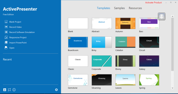 Giao diện phần mềm ActivePresenter