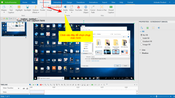 Chụp ảnh màn hình bằng ActivePresenter